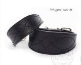 ”Leather collar キャンペーン！”DG【プレーン】LUXブラック ウィペットMサイズ